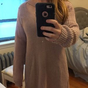 Francesca’s blush sweater dress/shirt